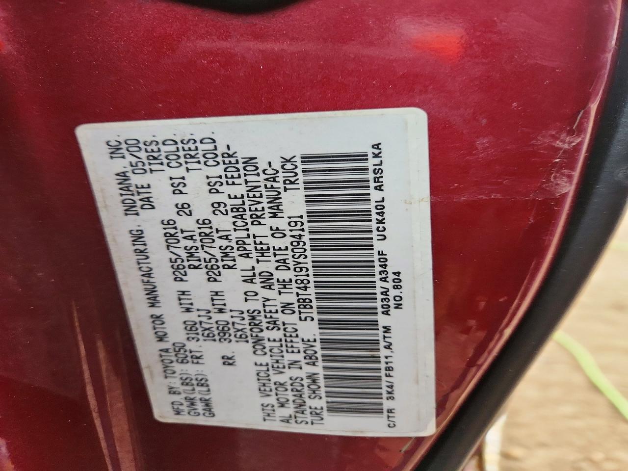 2000 Toyota Tundra Limited