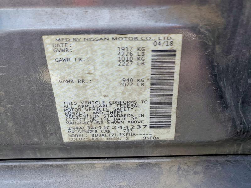 2018 Nissan Altima 2.5 sv