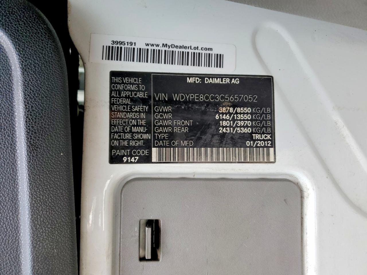 2012 Freightliner Sprinter 2500