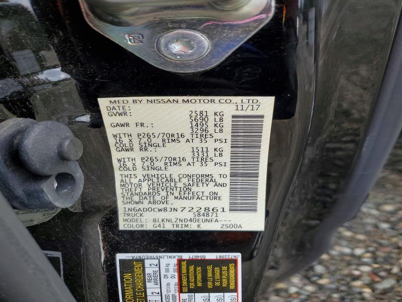 2018 Nissan Frontier sv V6