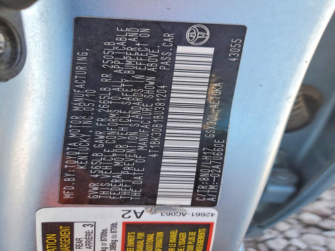 2011 Toyota Avalon Base