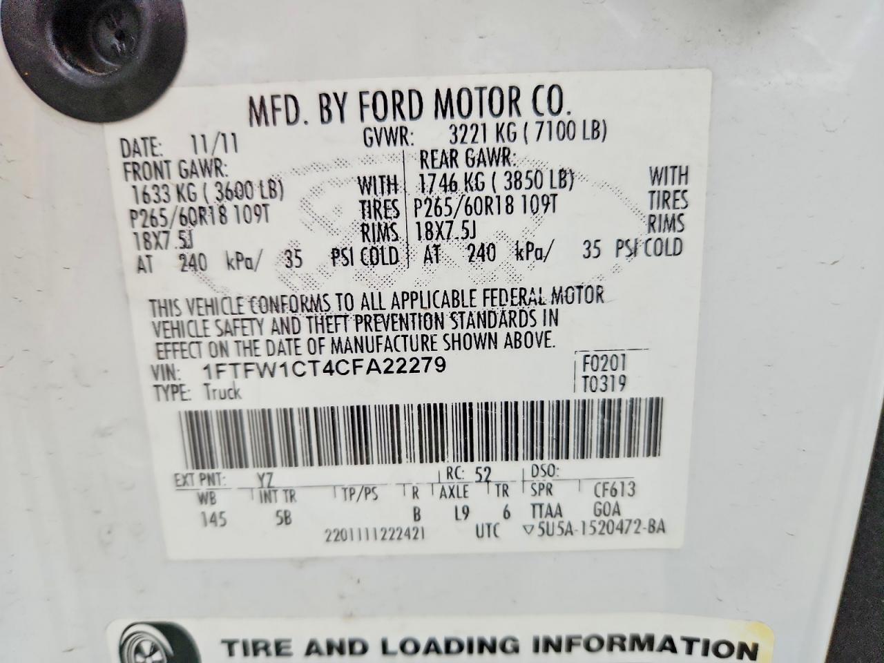 2012 Ford F150 Supercrew