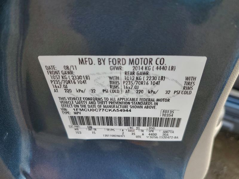 2012 Ford Escape xls