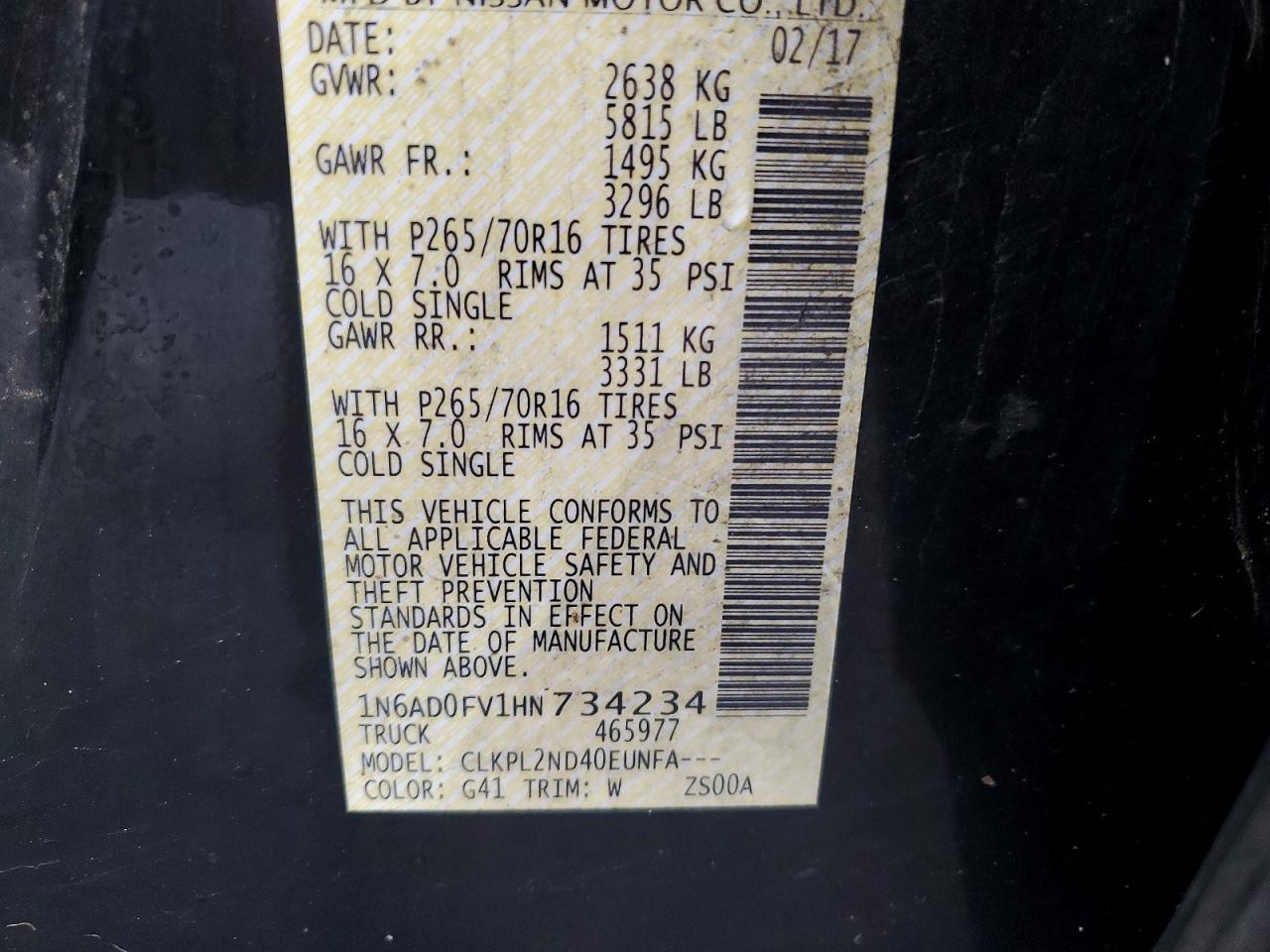 2017 Nissan Frontier SV