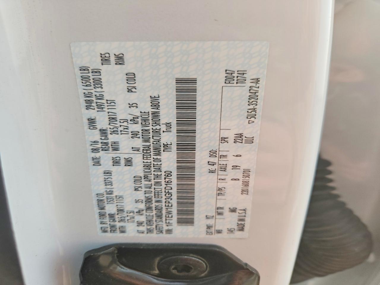 2016 Ford F150 Supercrew