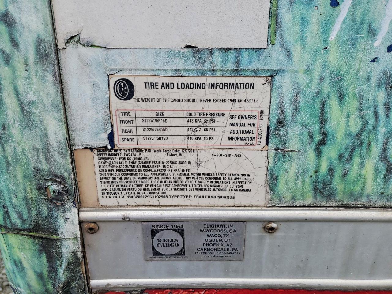 2012 Wellscargo Wells Cargo Trailer