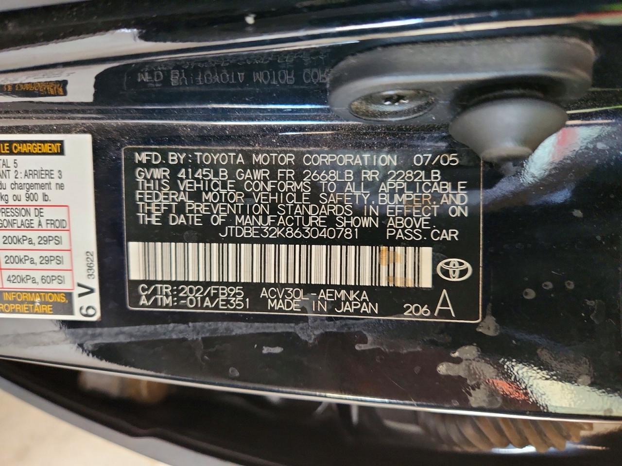 2006 Toyota Camry Standard