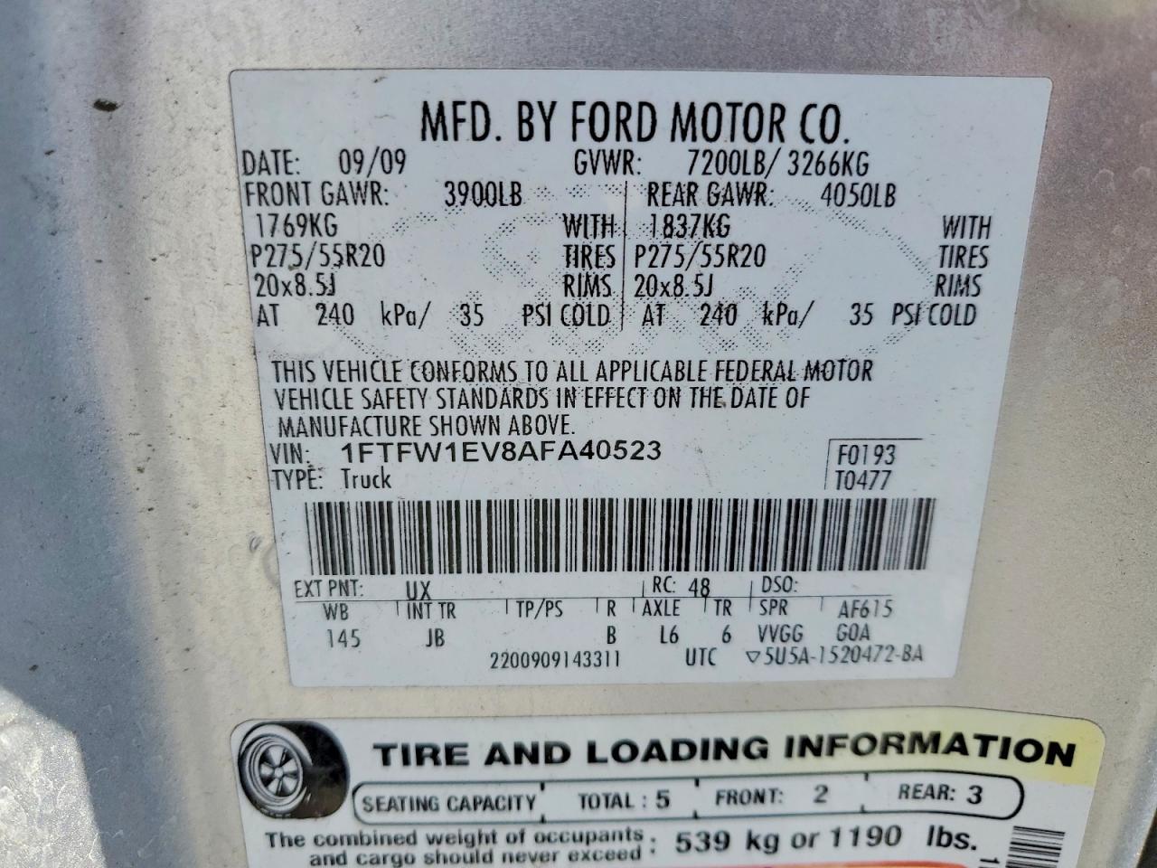 2010 Ford F150 Supercrew