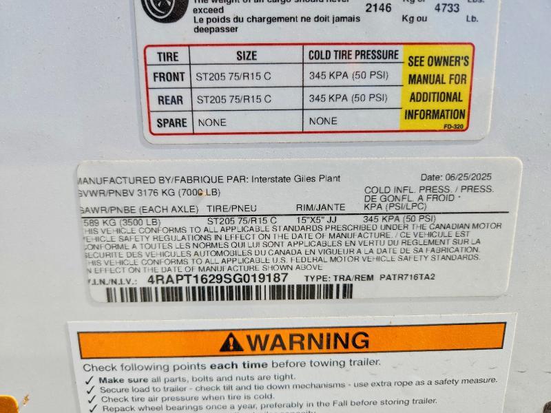 2025 Interstate PATR716TA2 Enclosed Cargo Trailer