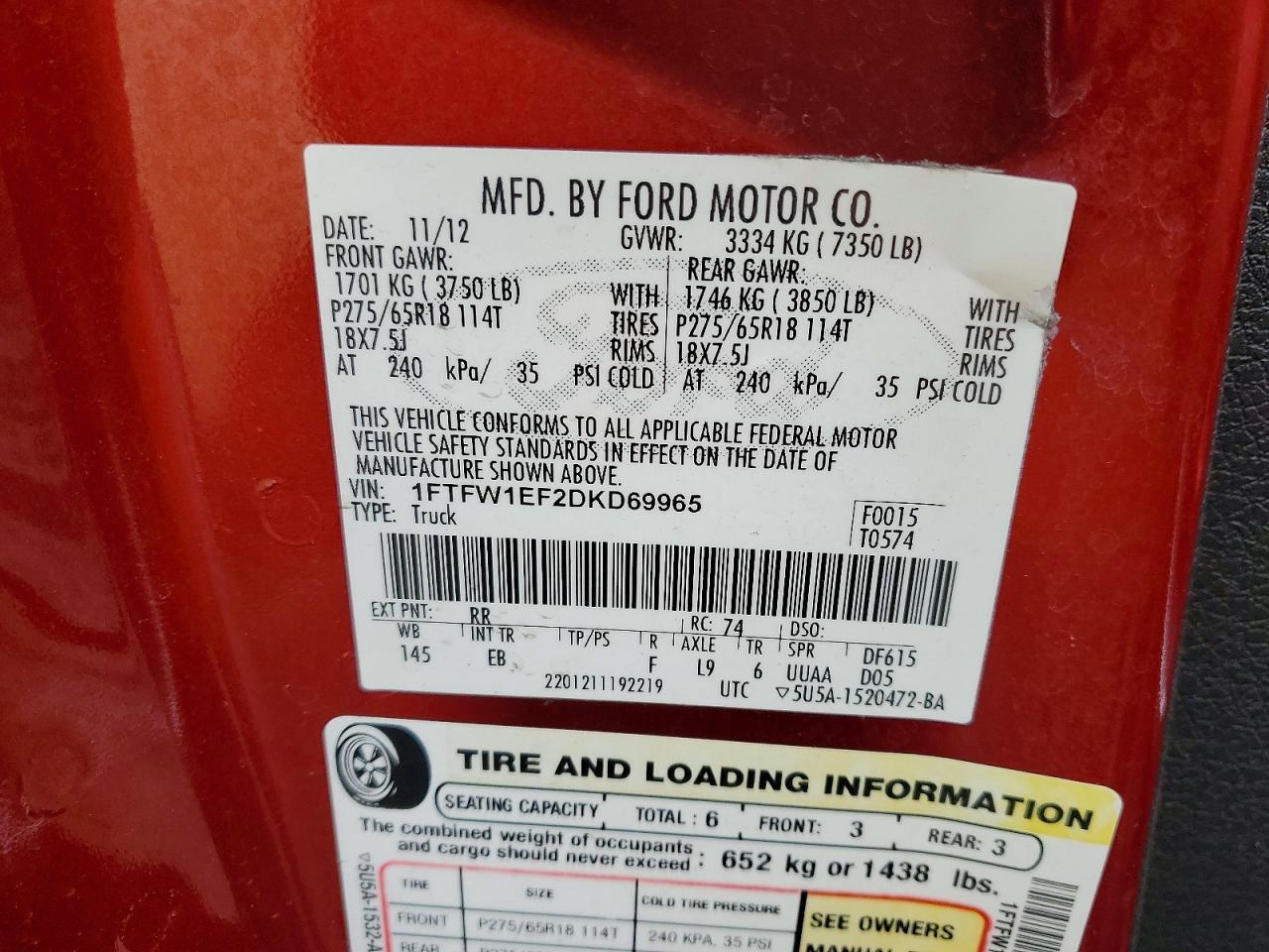 2013 Ford F150 Supercrew