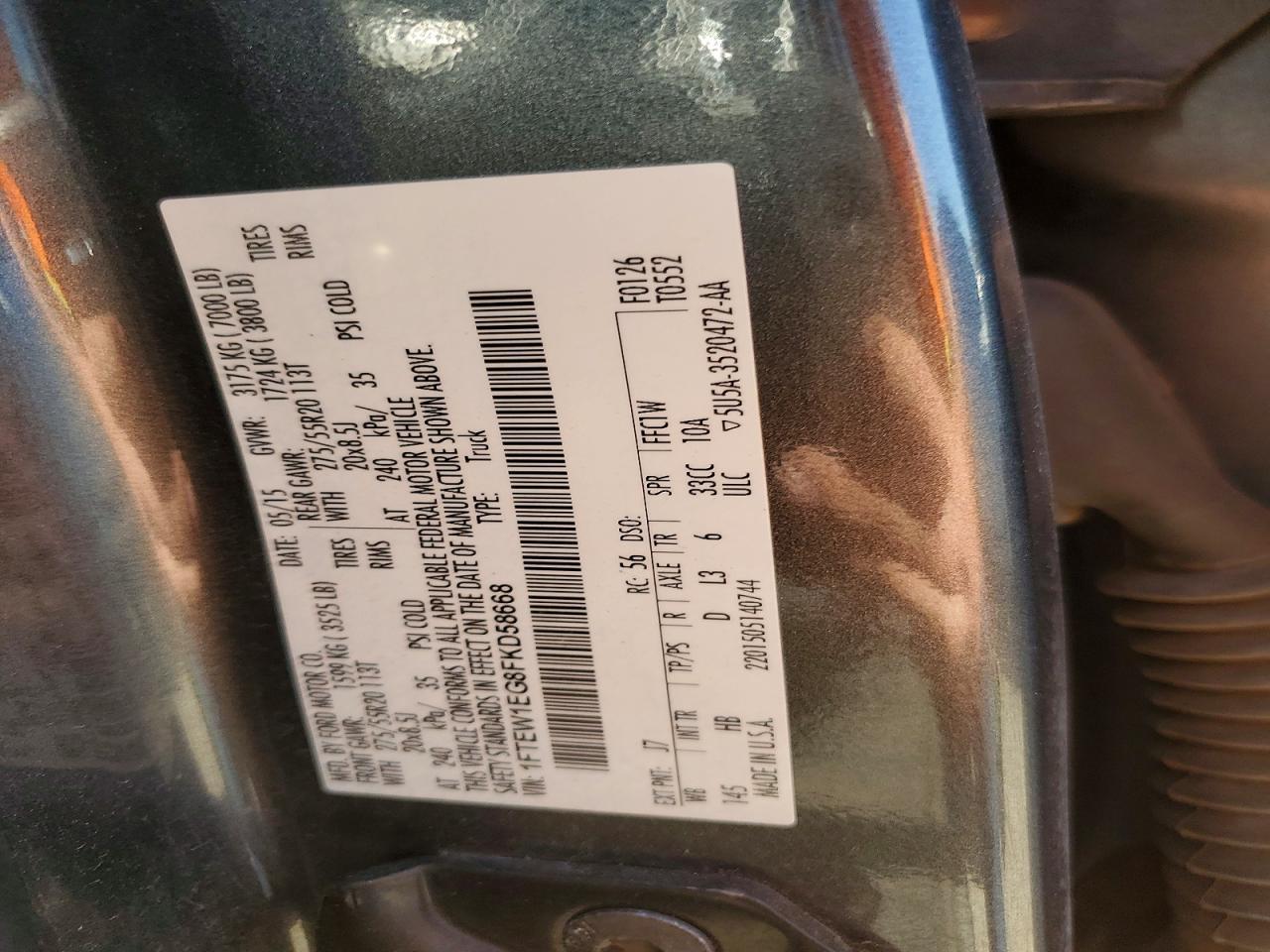 2015 Ford F150 Supercrew