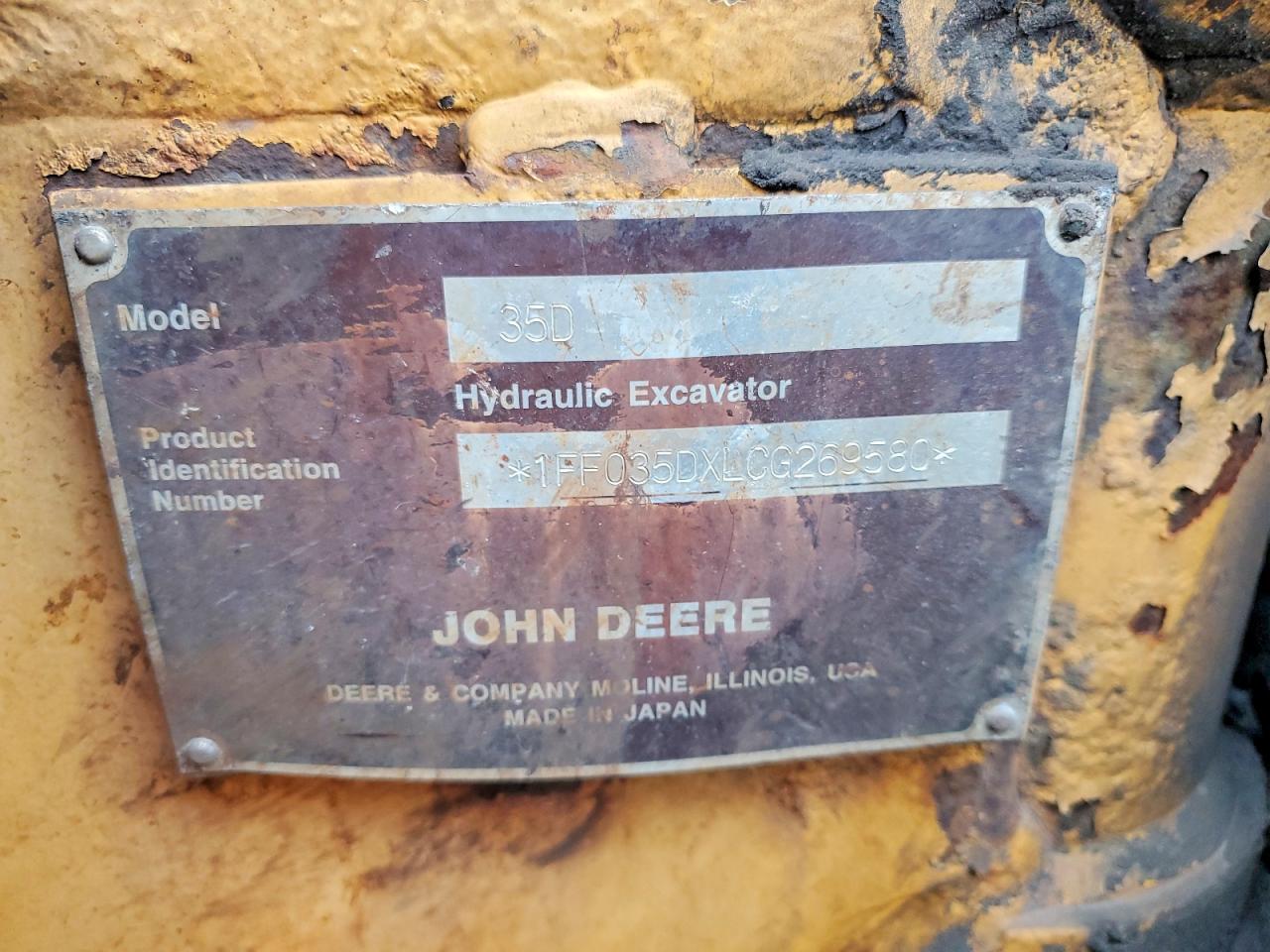 2012 John Deere 35D Mini Excavator