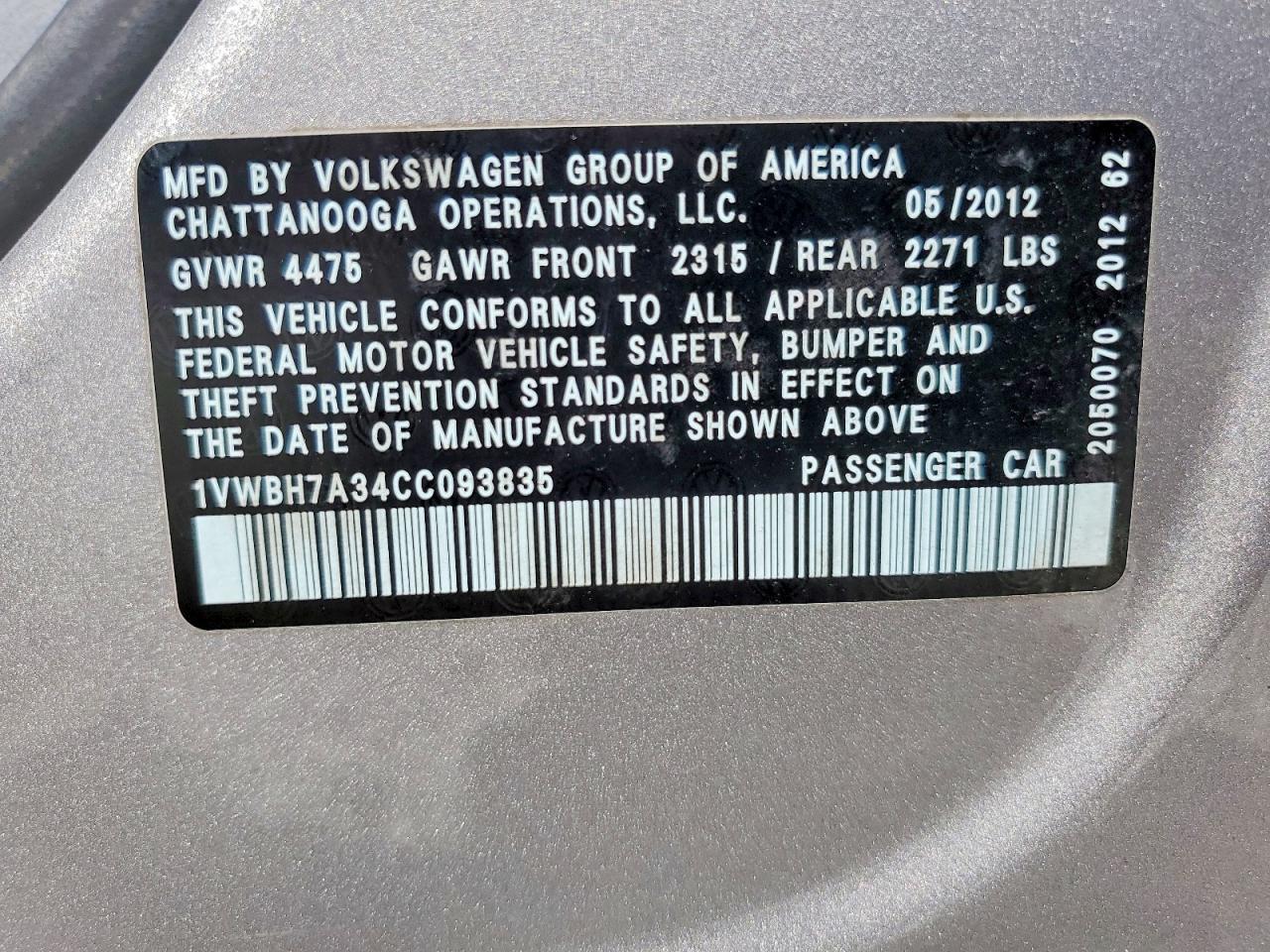 2012 Volkswagen Passat se