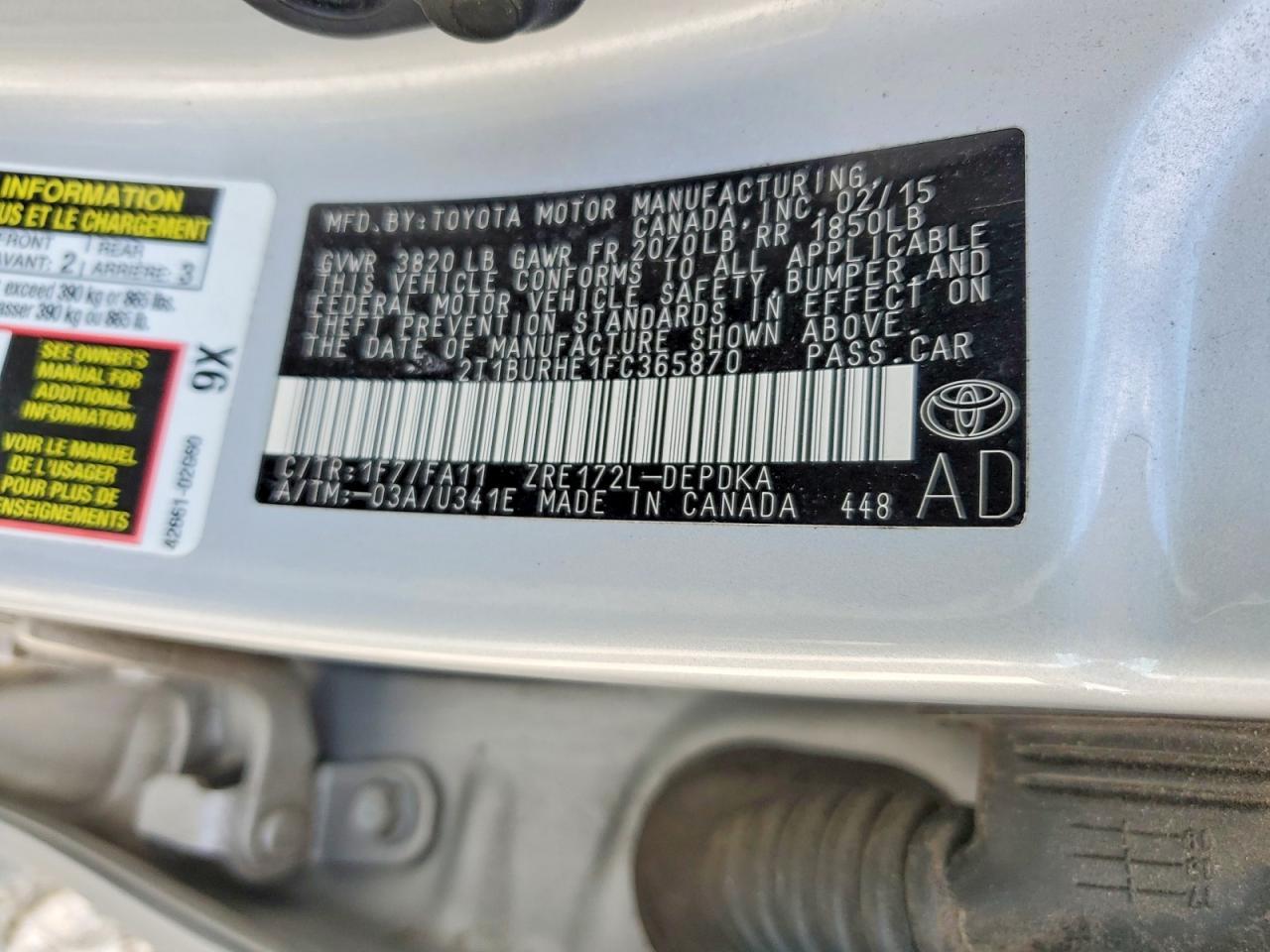 2015 Toyota Corolla l