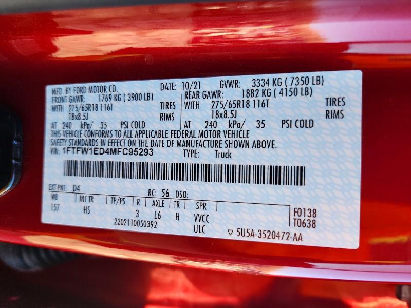 2021 Ford F150 Supercrew