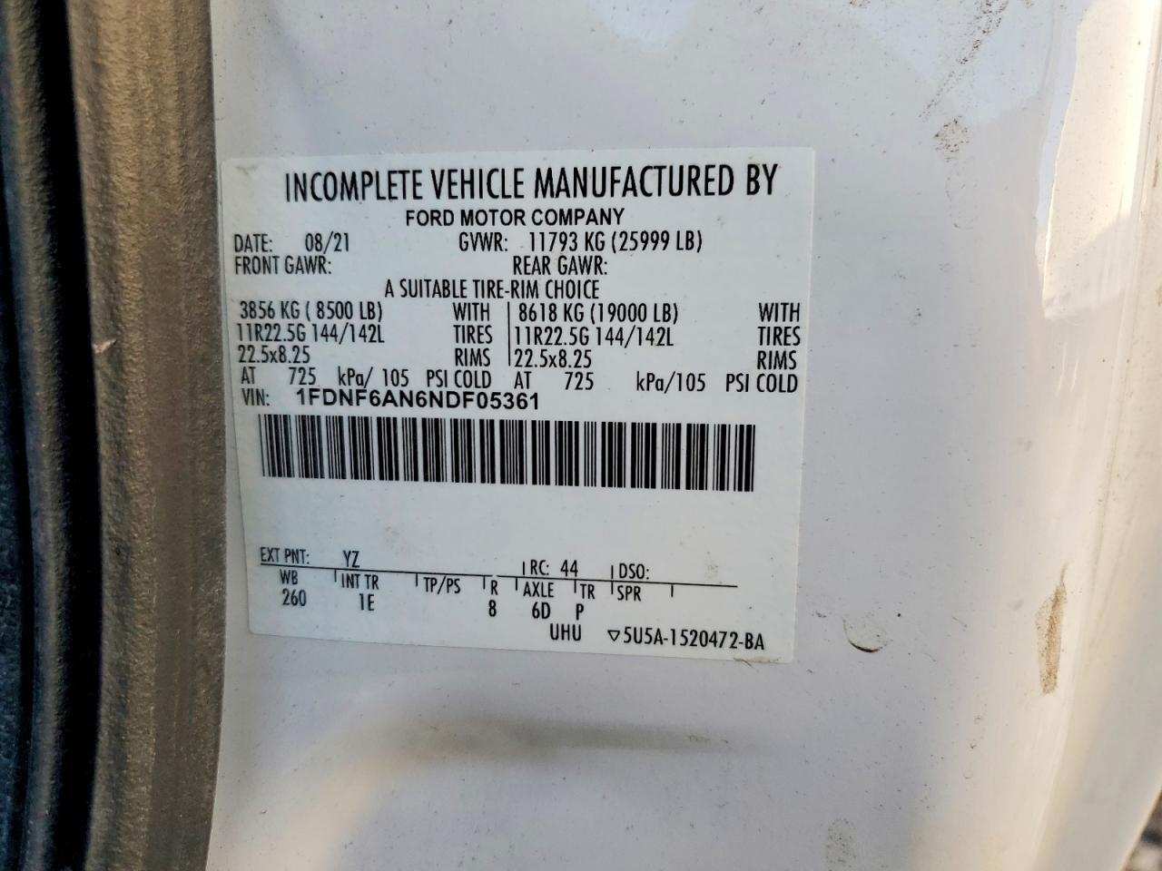 2022 Ford F650 Super Duty BOX Truck