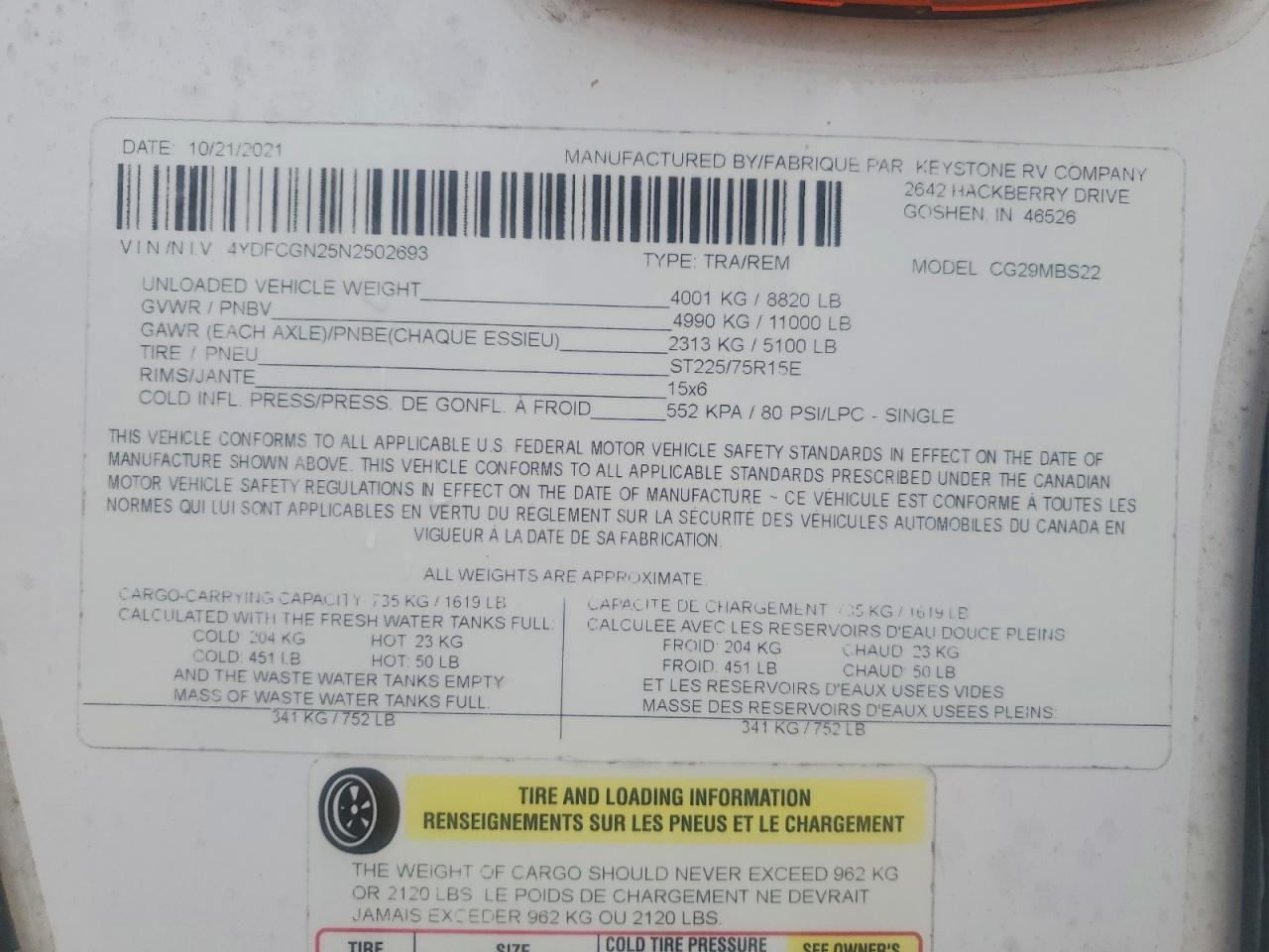 2022 Keystone Cougar Camper