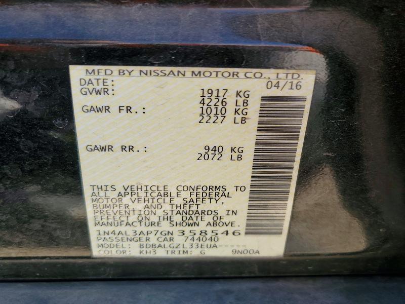 2016 Nissan Altima 2.5 s