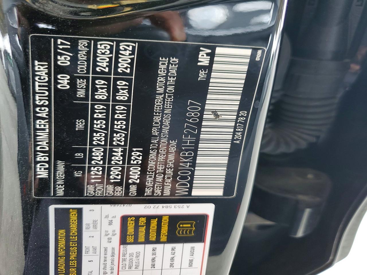 2017 Mercedes-Benz Glc Coupe 300 4matic