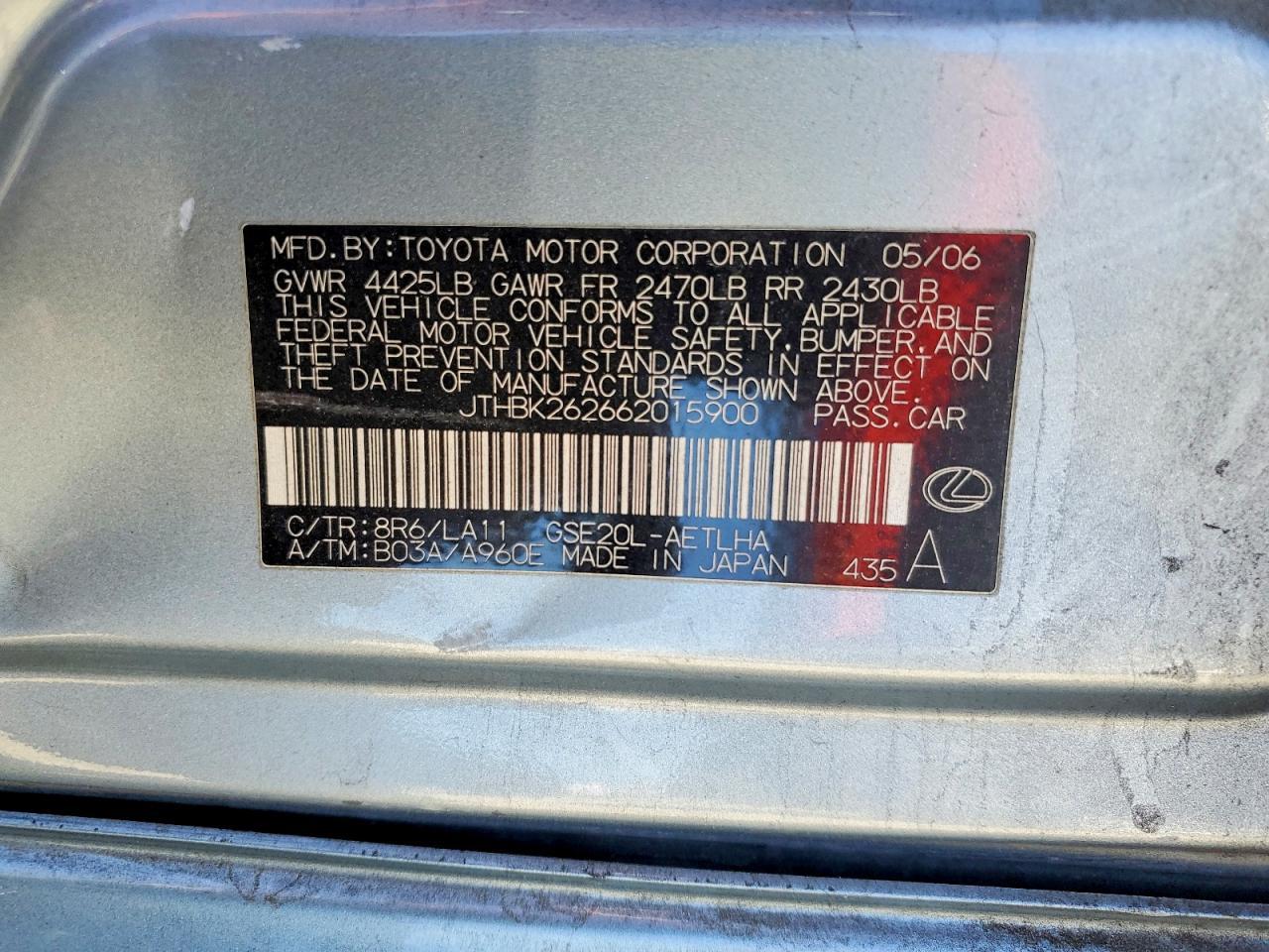 2006 Lexus Is 250 Base