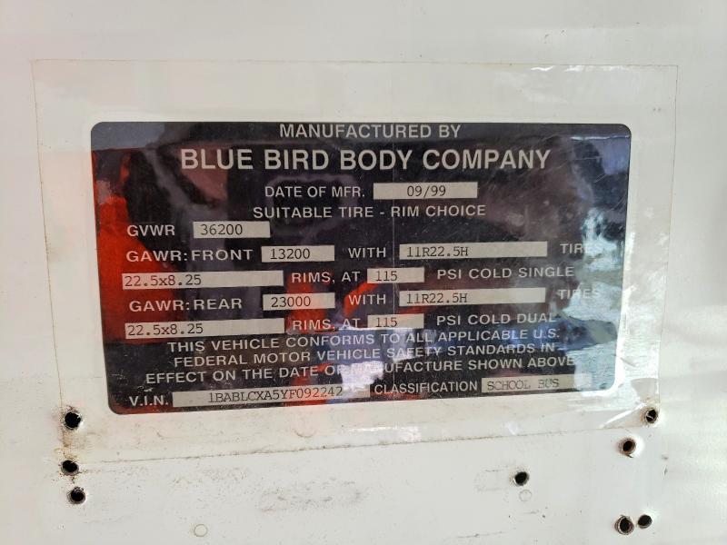 2000 Bluebird School Bus