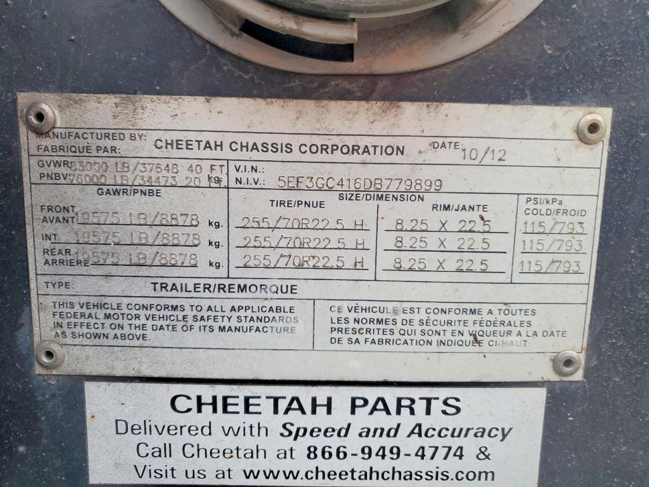 2013 Container Chasy Inter Mode-Trailer Chassis