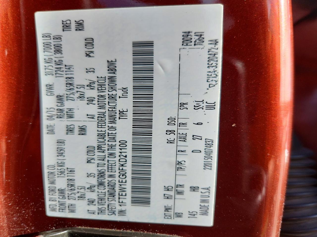 2015 Ford F150 Supercrew