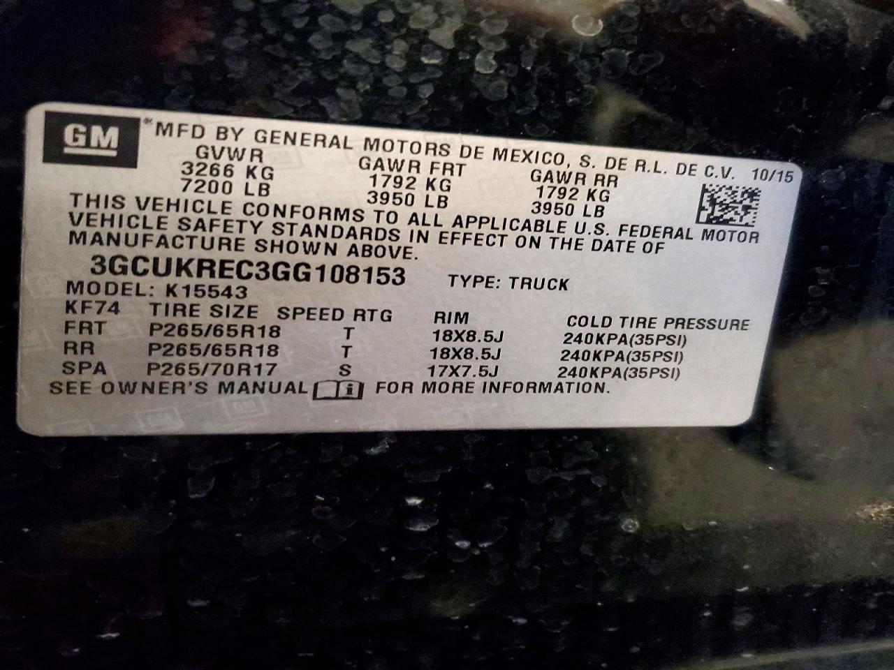 2016 Chevrolet Silverado K1500 LT