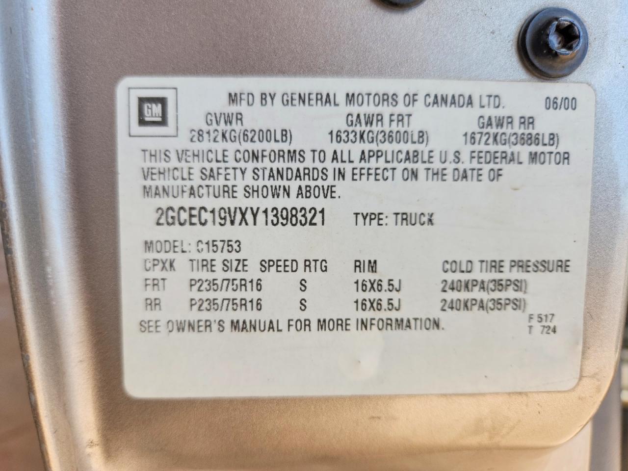 2000 Chevrolet Silverado C1500