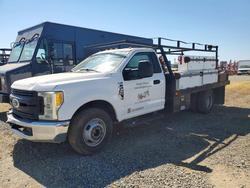 Salvage trucks for sale at Sacramento, CA auction: 2017 Ford F350 Super Duty Flatbed Truck