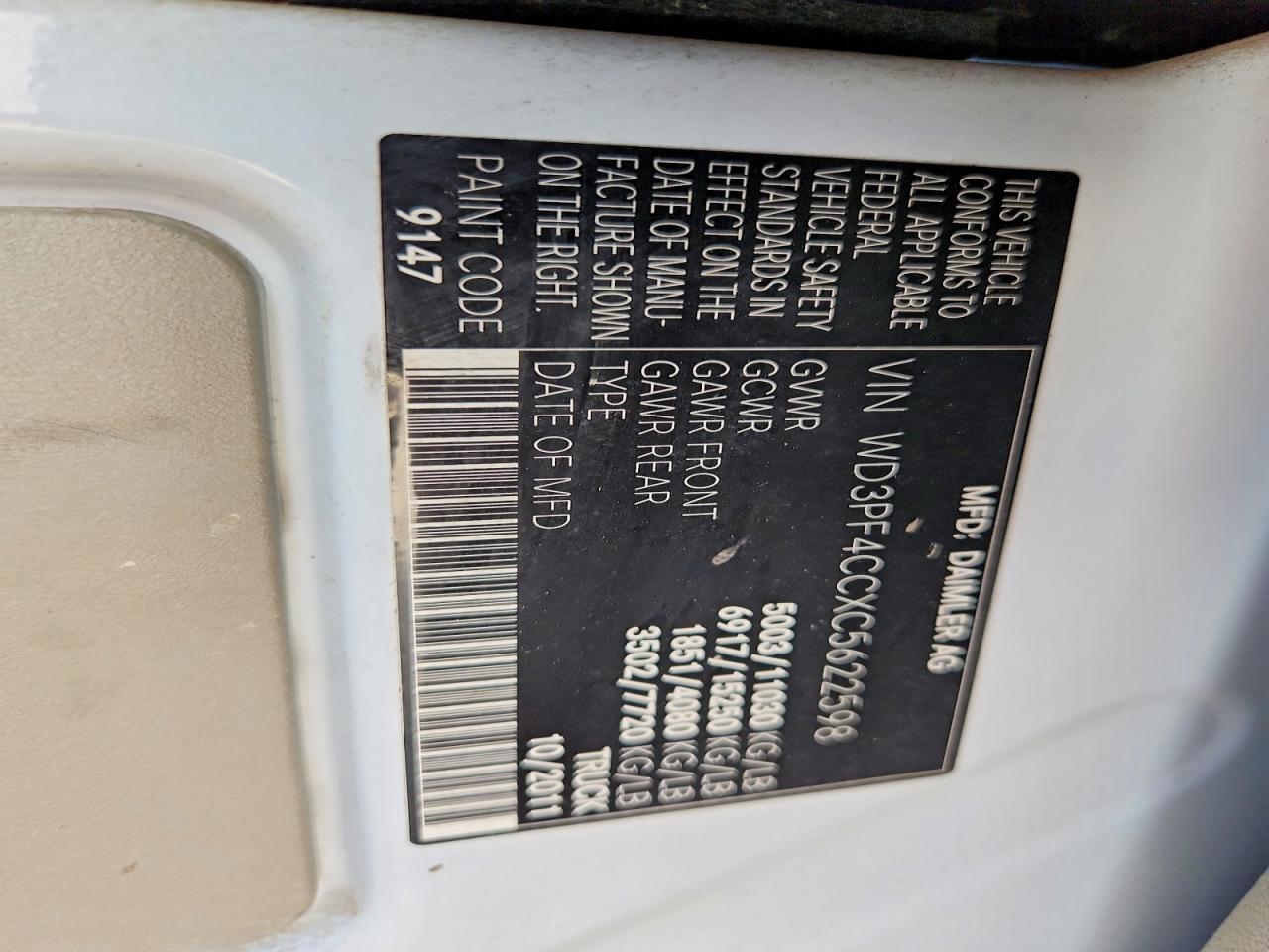 2012 Mercedes-Benz Sprinter 3500