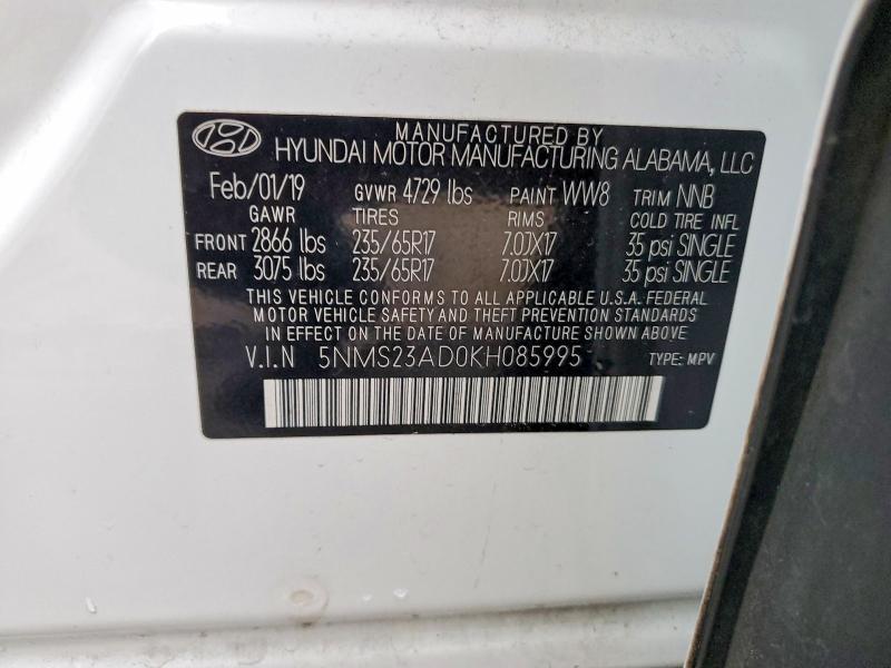 2019 Hyundai Santa fe se 2.4l
