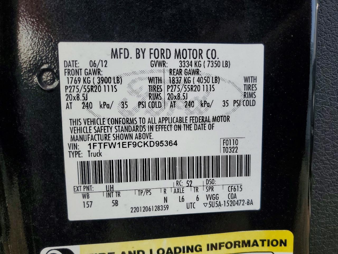 2012 Ford F150 Supercrew