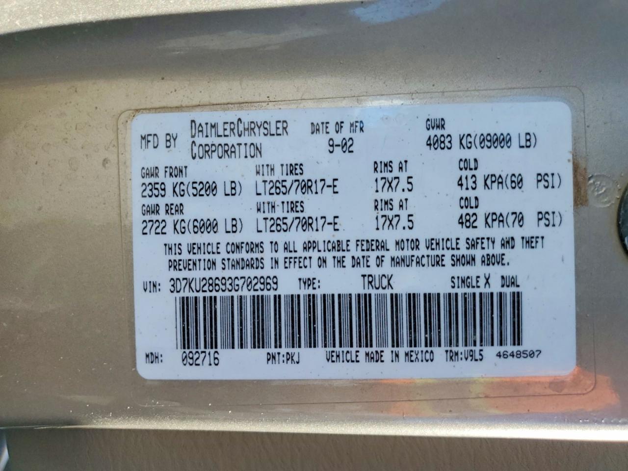 2003 Dodge RAM 2500 ST