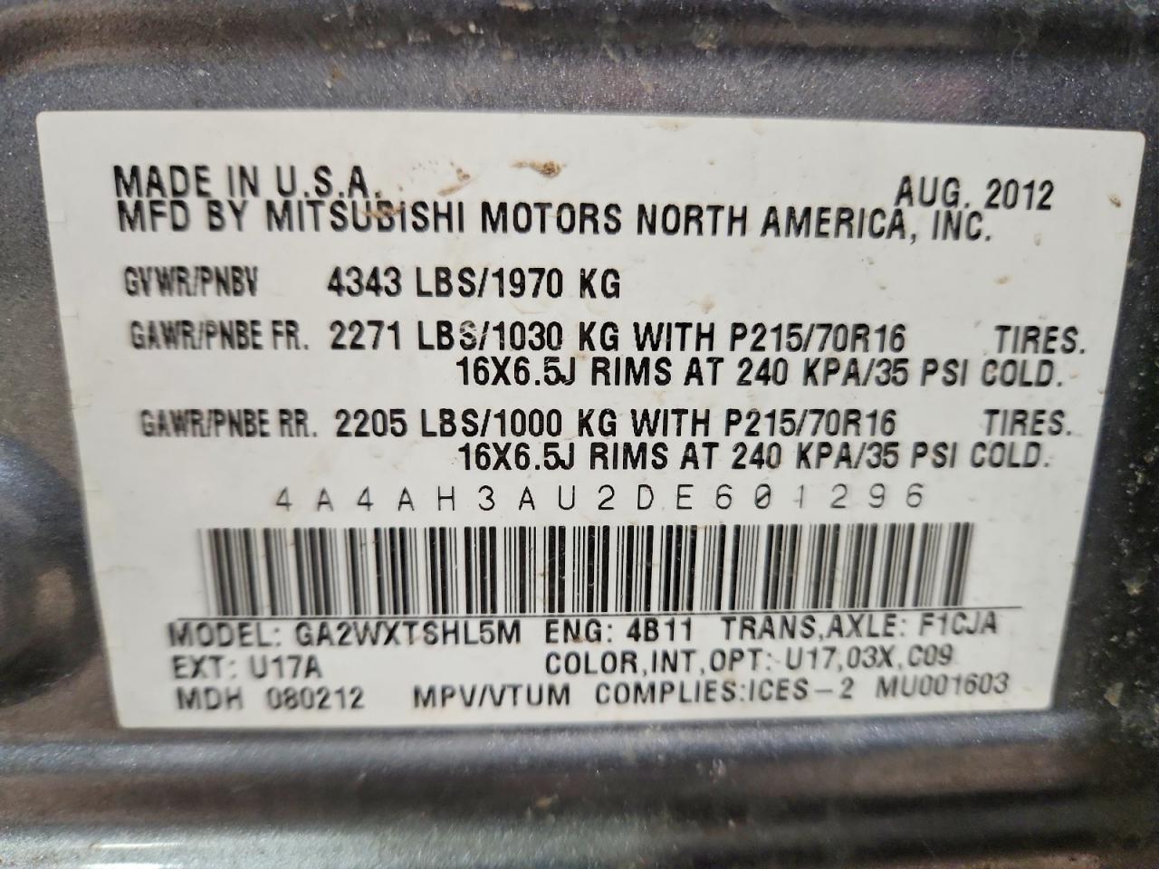 2013 Mitsubishi RVR
