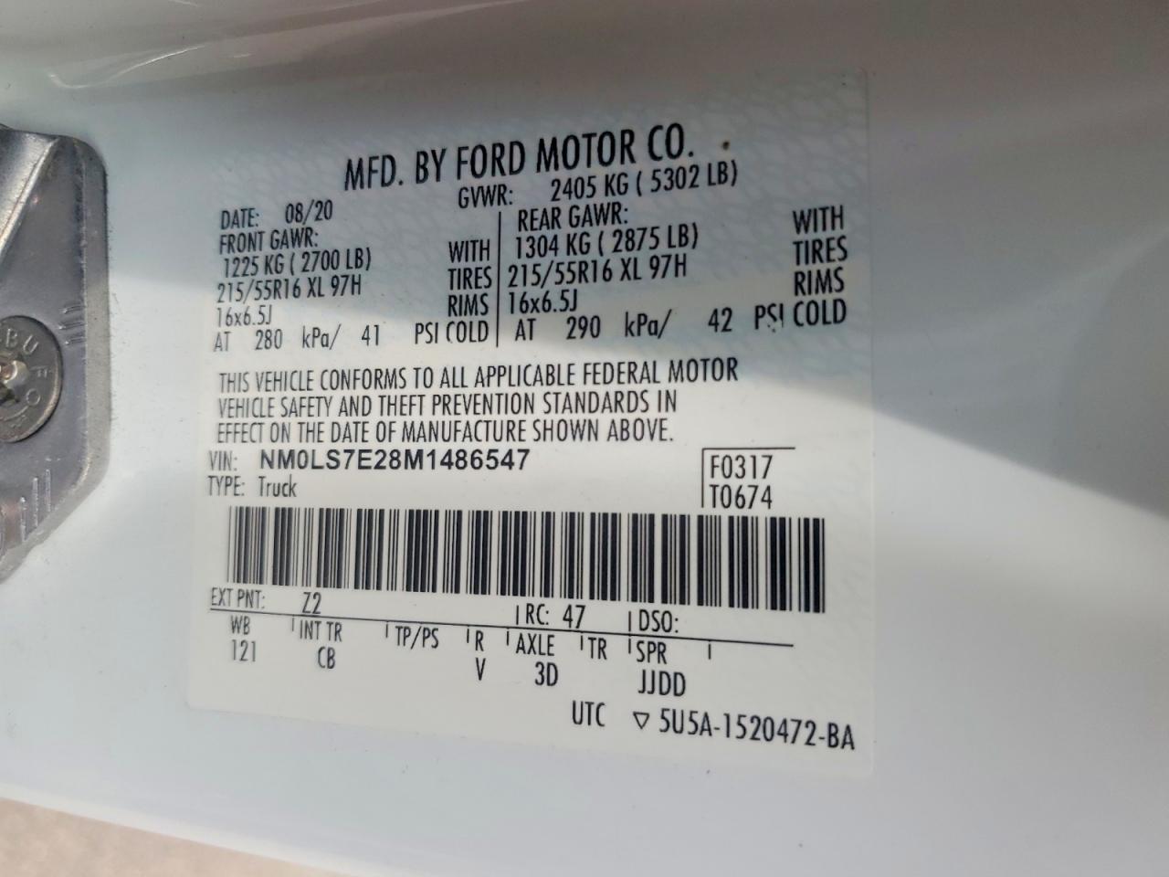 2021 Ford Transit Connect XL Delivery Van