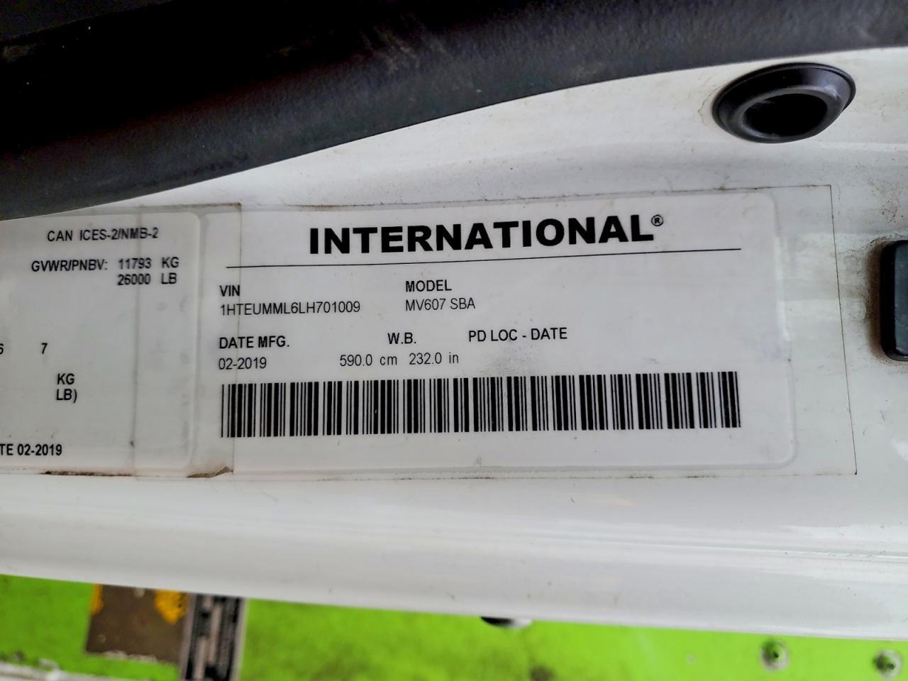 2020 International MV607