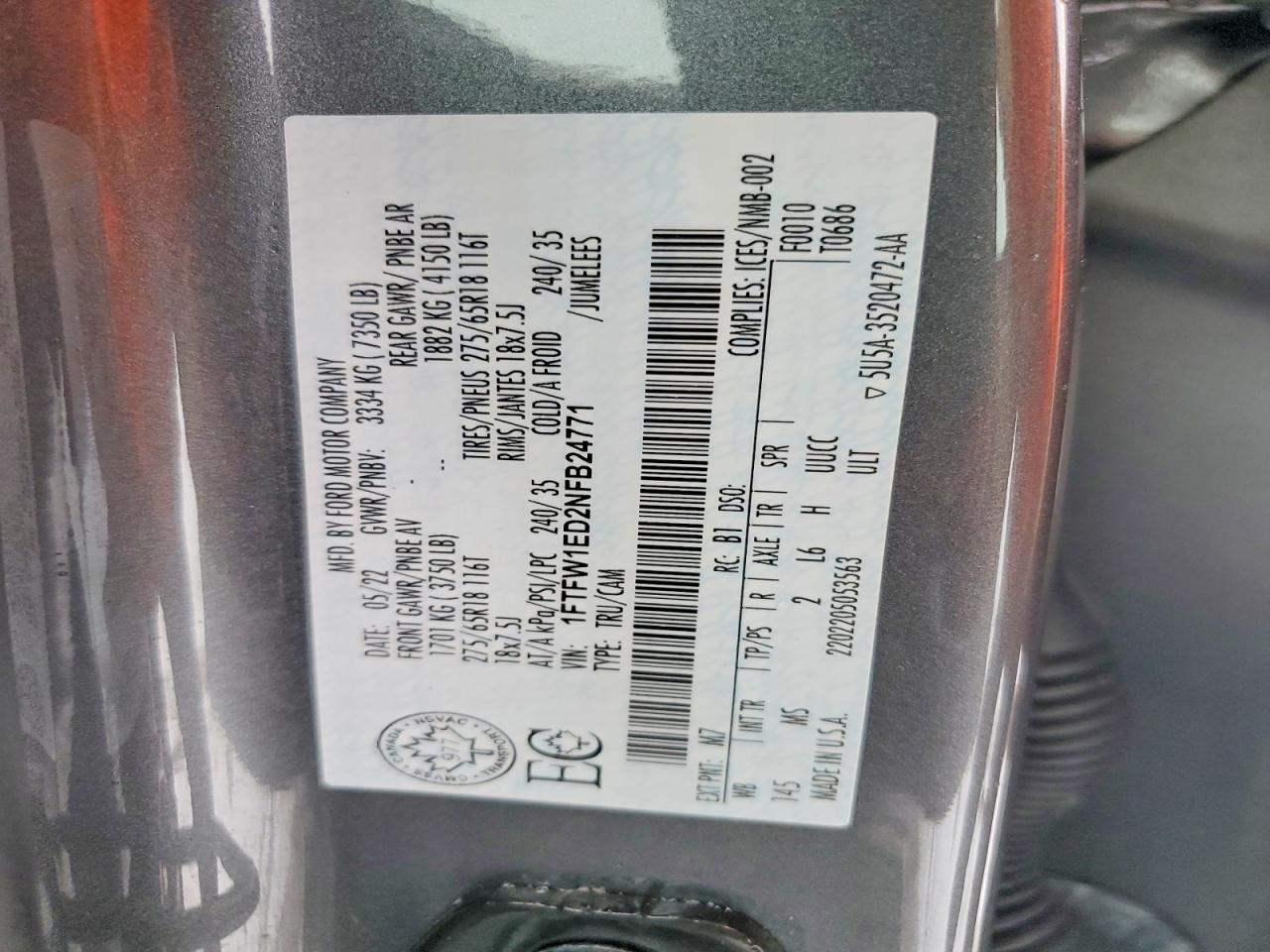 2022 Ford F150 Supercrew