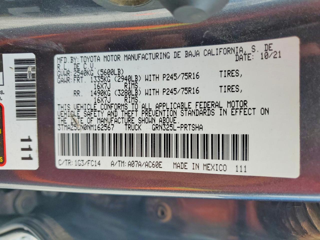 2022 Toyota Tacoma SR5 V6