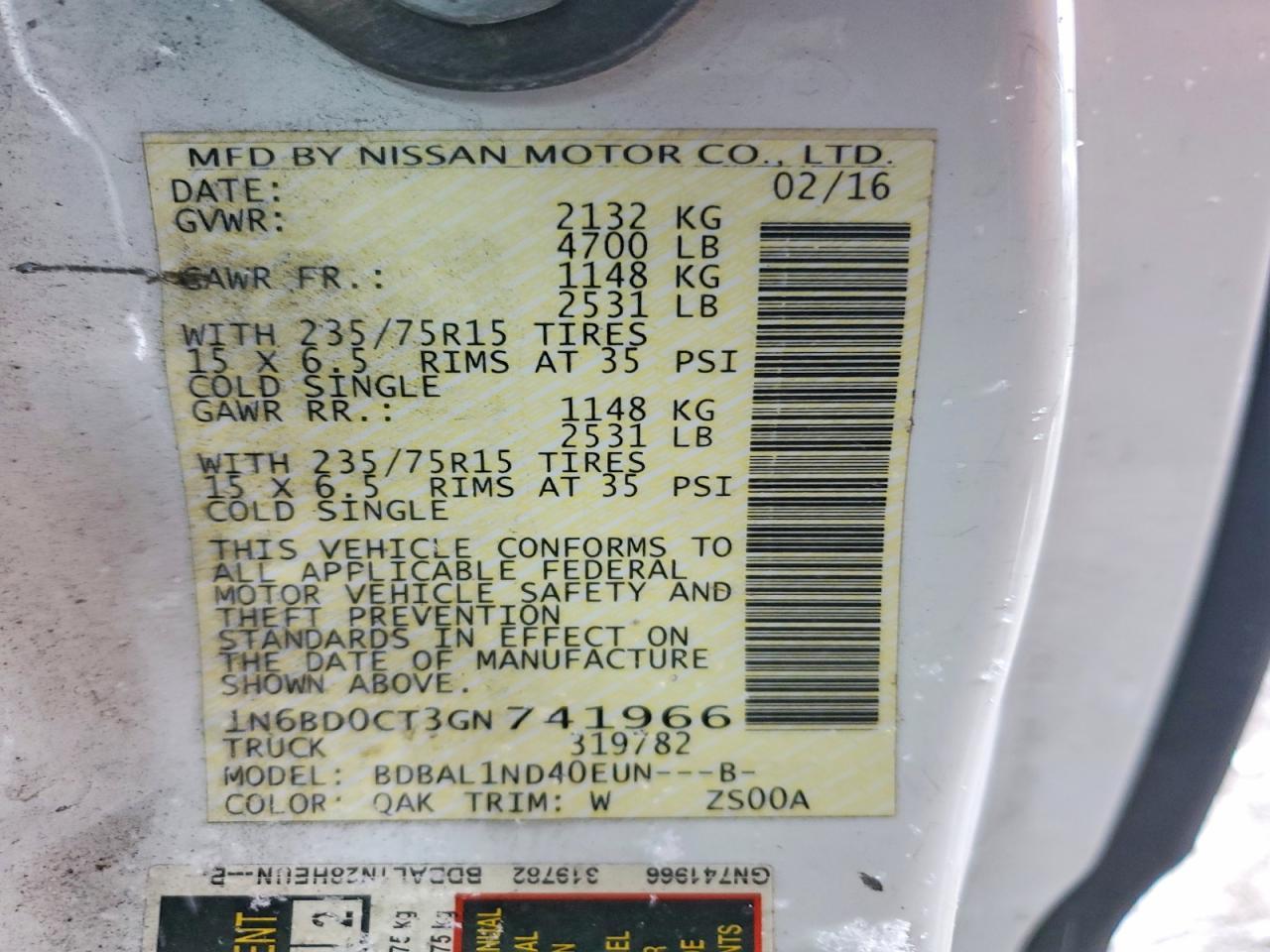 2016 Nissan Frontier S