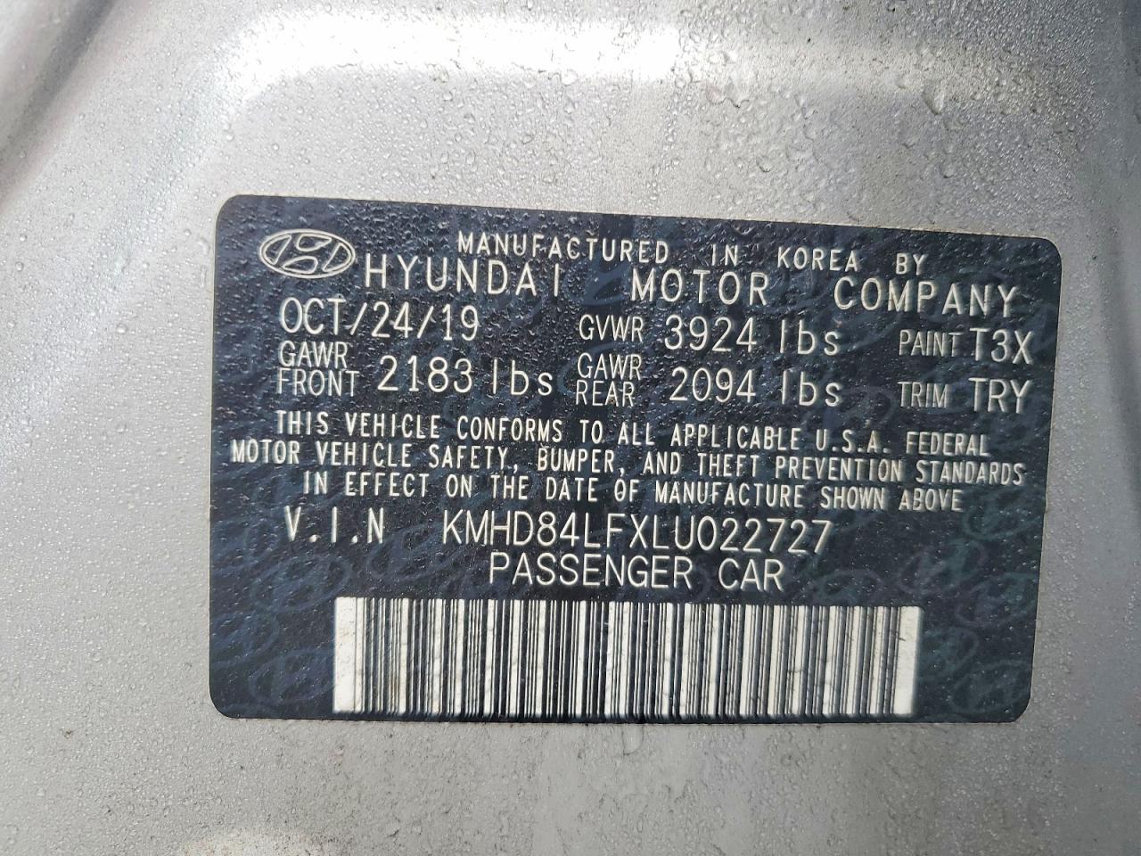 2020 Hyundai Elantra sel