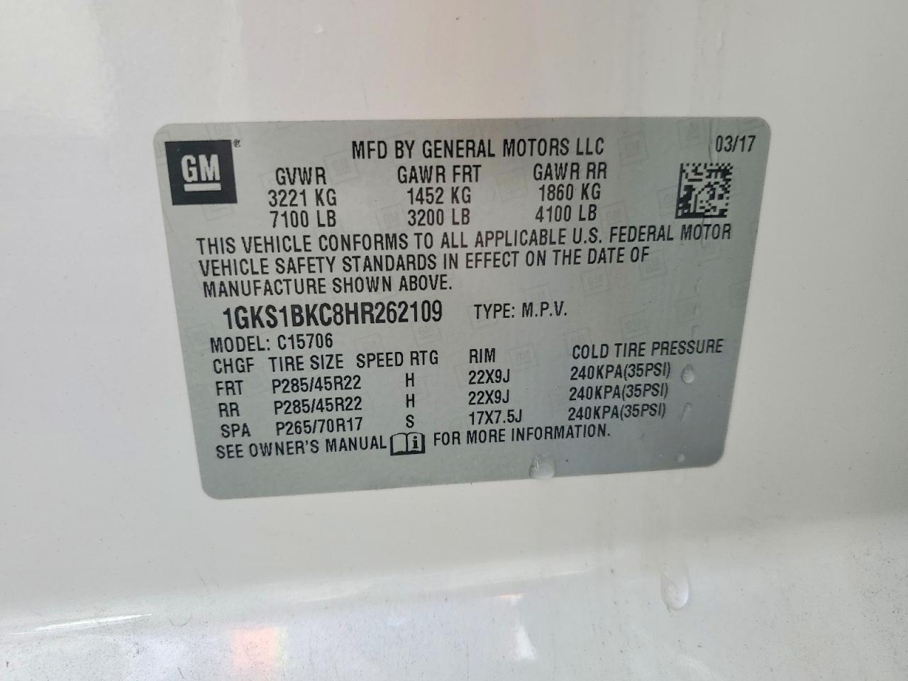 2017 GMC Yukon slt