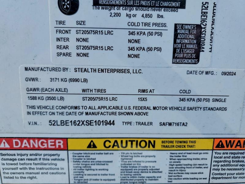 2025 Cobra 2025 Stealth SAFW716TA2 Enclosed Cargo Trailer