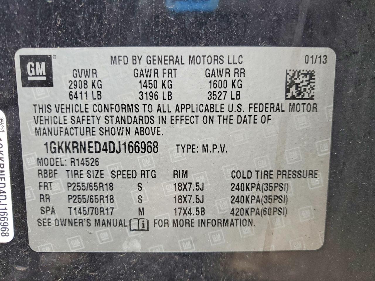 2013 GMC Acadia sle