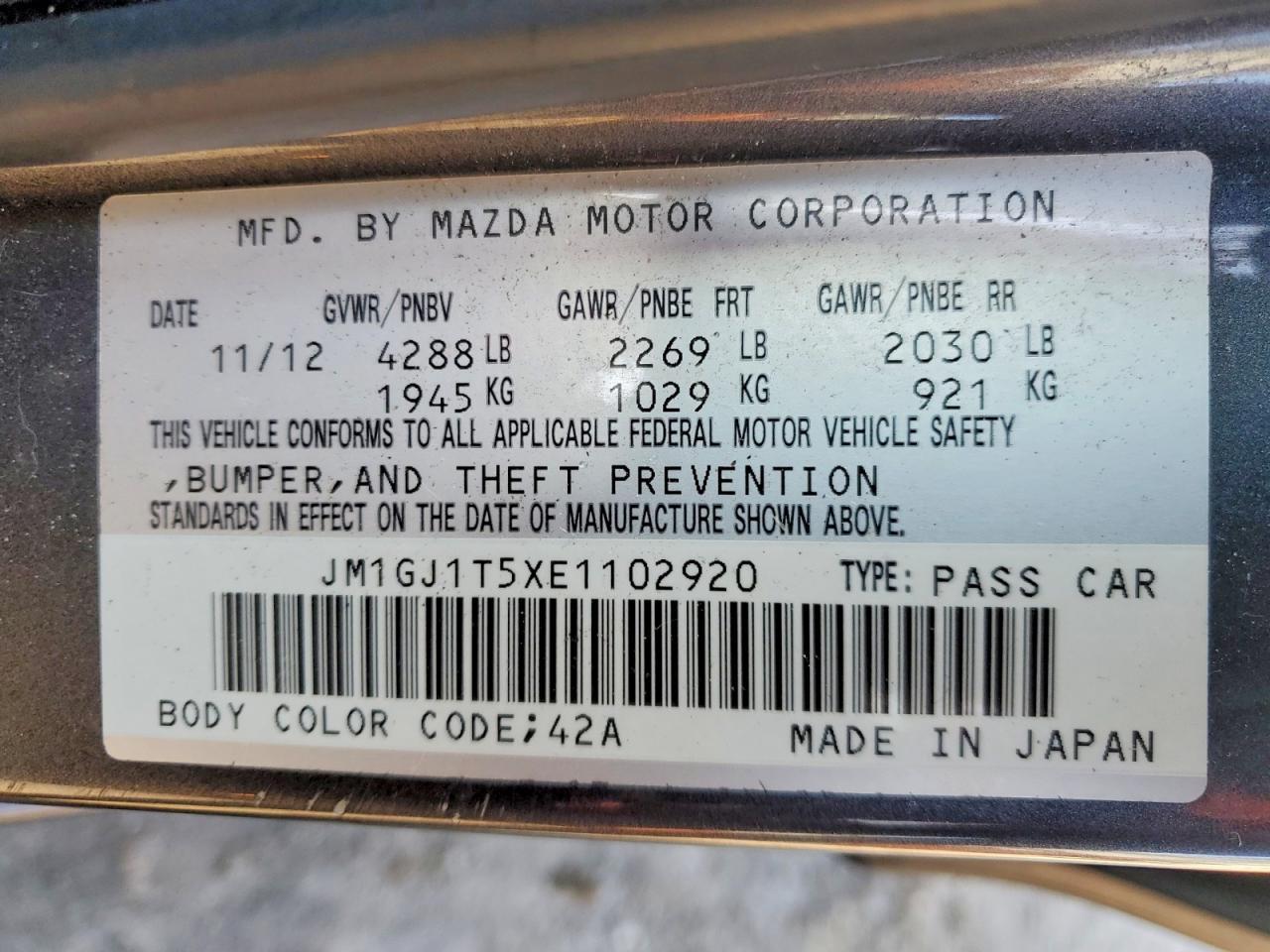 2014 Mazda 6 Touring