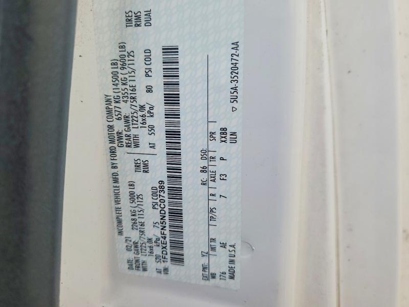 2022 Ford Econoline E450 Super Duty Cutaway van