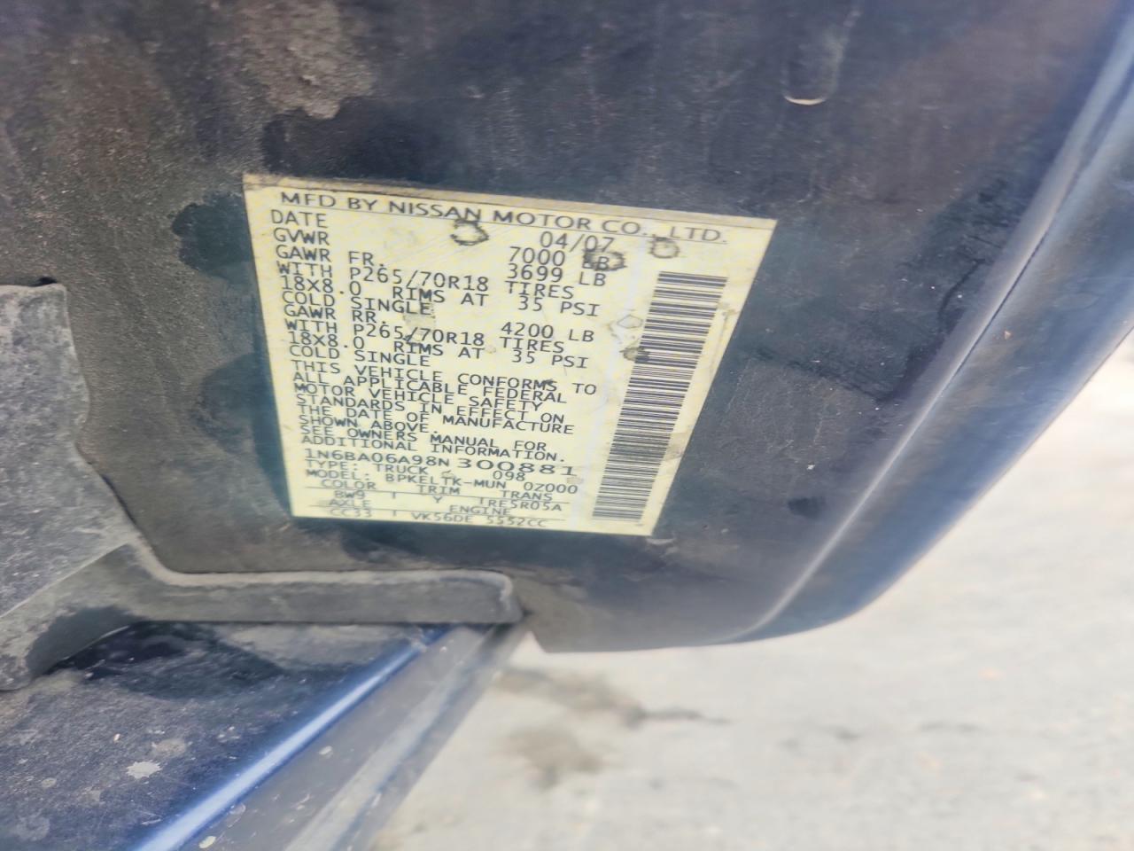 2008 Nissan Titan XE FFV