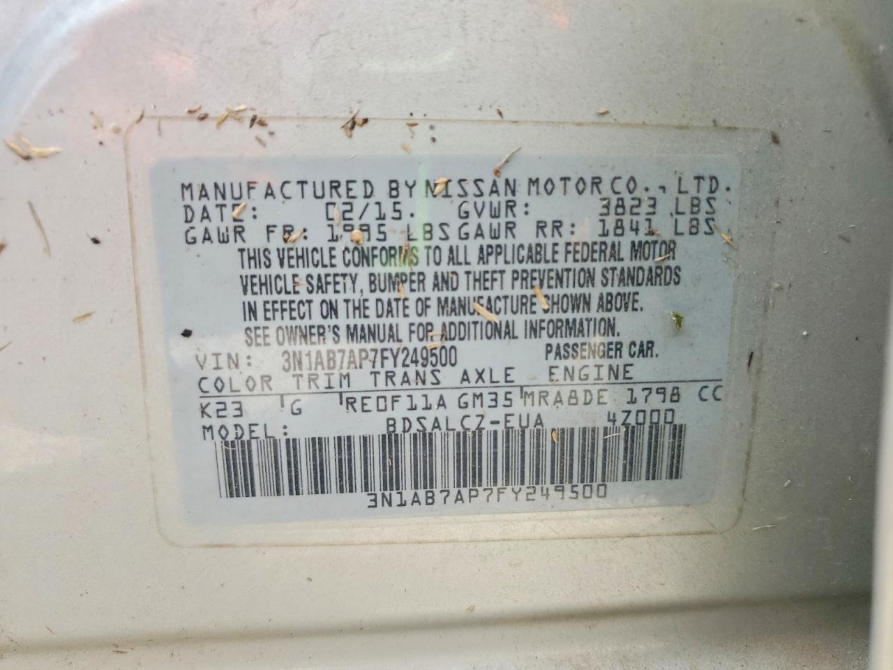 2015 Nissan Sentra s