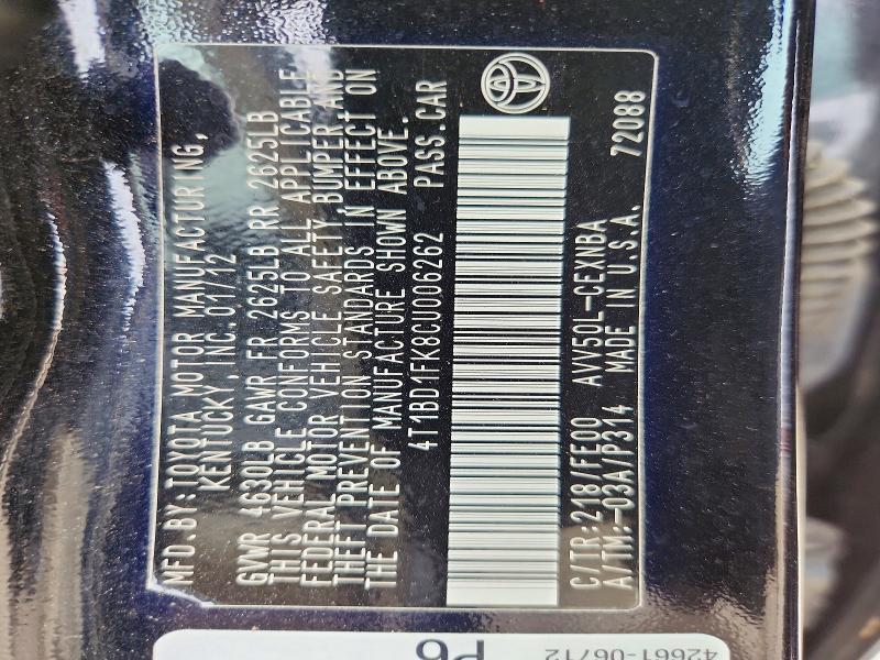 2012 Toyota Camry Hybrid le