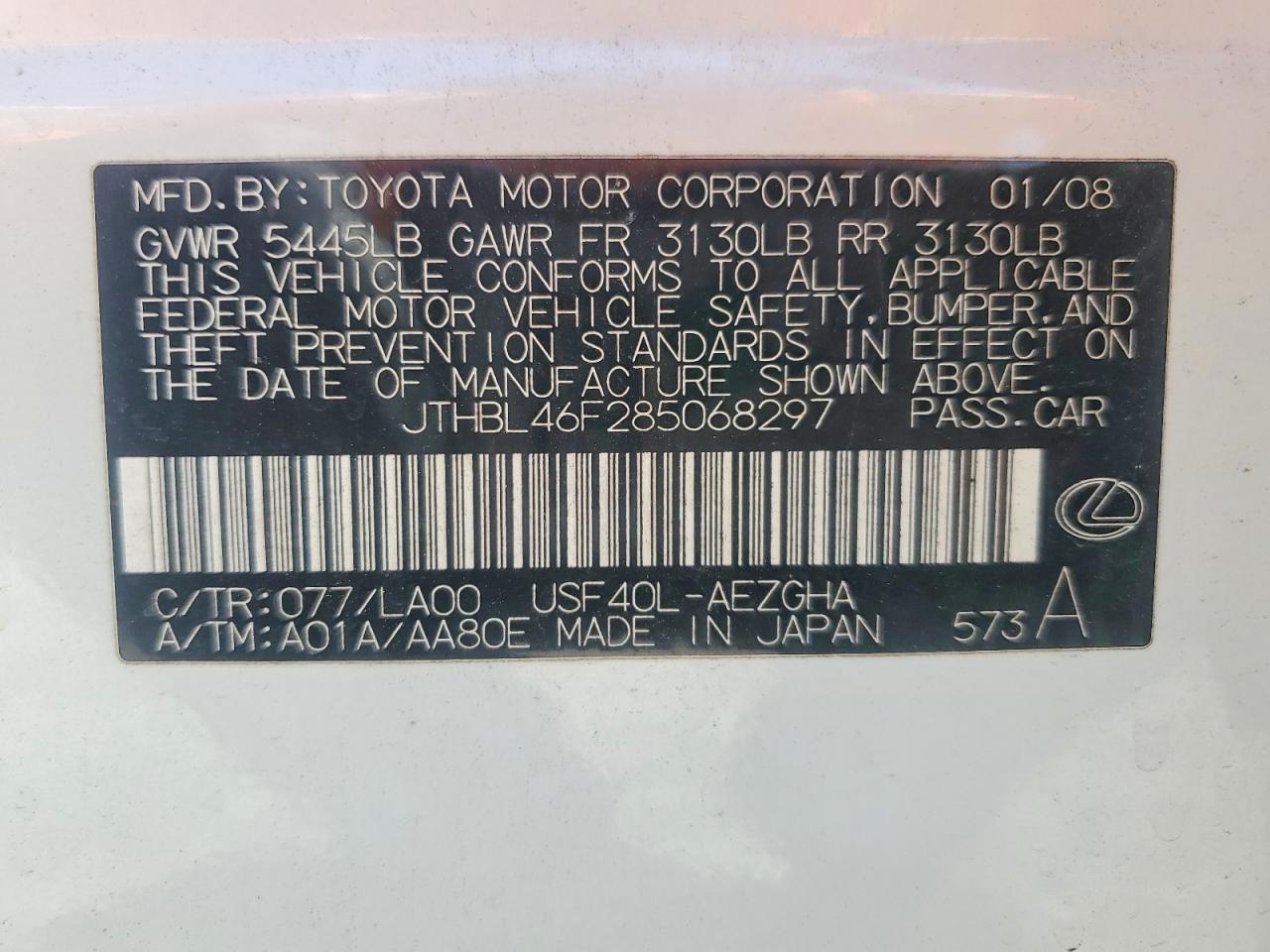 2008 Lexus Ls 460 Base